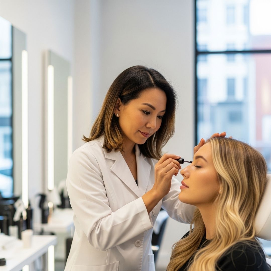 Successful beauty professional working in a salon