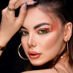 woman with airbrushed makeup